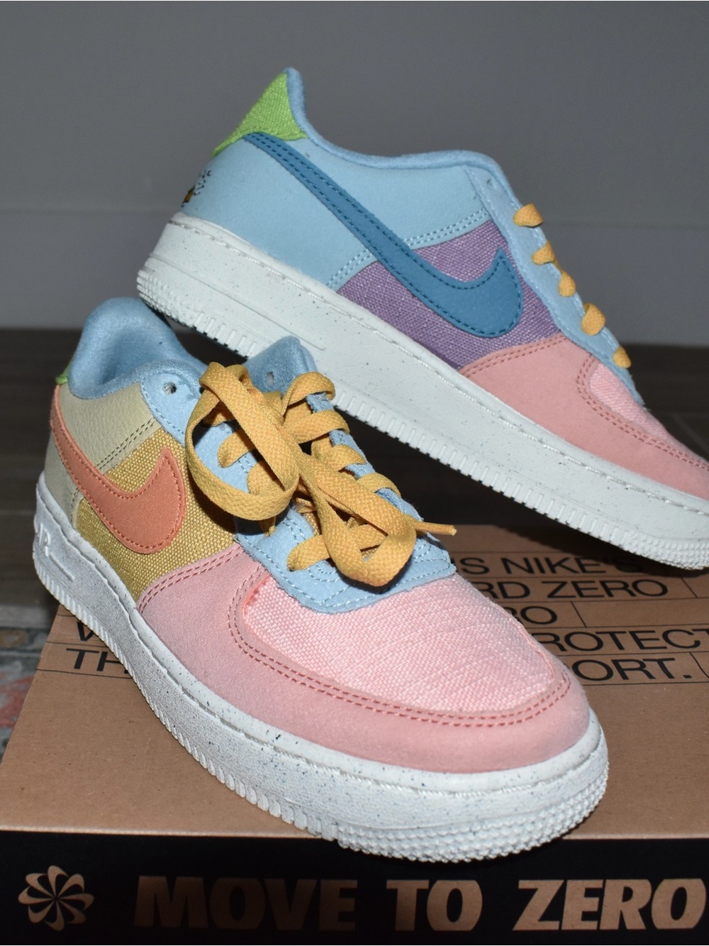 Nike Air Force 1 LV8NN (GS) “Move to Zero” Pastel Colorblock Sneakers sz Y5/W6.5 - Picture 6 of 7